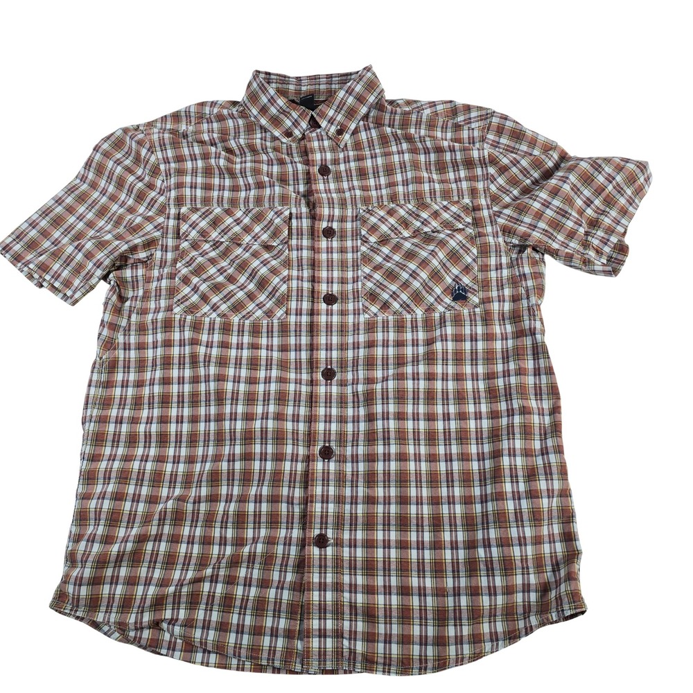 Alaskan Hardgear by Duluth Trading Co Mens Plaid Short‎ Sleeve Button Up Shirt M